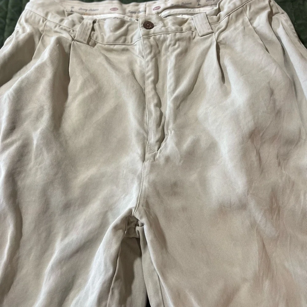 Tommy Bahama‎ 100% silk khaki pleated pants slacks size 34